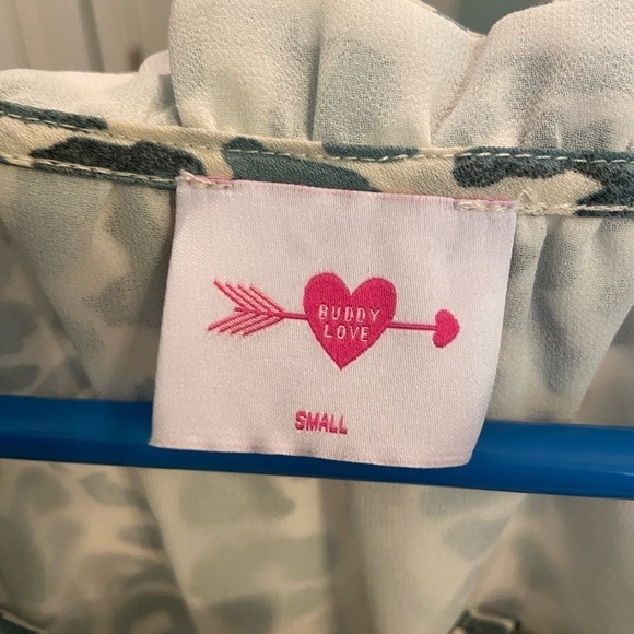 Buddy Love Women’s Balloon Sleeve Ruffles Elastic Waist Size Small - Picture 7 of 9